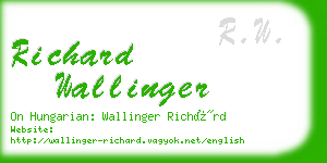 richard wallinger business card